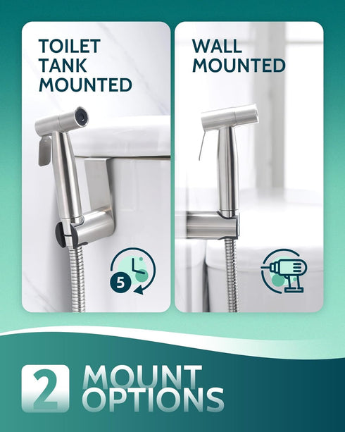2 Pack) Handheld Toilet Bidet Sprayer for Toilet-Adjustable Water Pressure Control with Bidet Hose for Feminine Wash