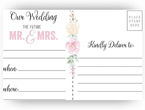 Set 50 Lone Star Art Wedding Save The Date Postcards - of - Blank Wedding Stationery - Beautiful and Minimalist