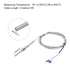 MECCANIXITY PT100 RTD Thermocouple Stainless Steel M8 Temperature Sensor Probe -50 to 500C 6.6ft