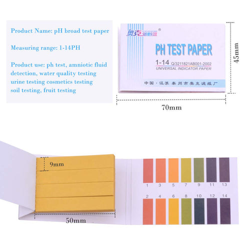 pH Test Paper, 1-14 Extensive Litmus Test Strips for Saliva, Urine, Water, Soil Testing (2-Pack)