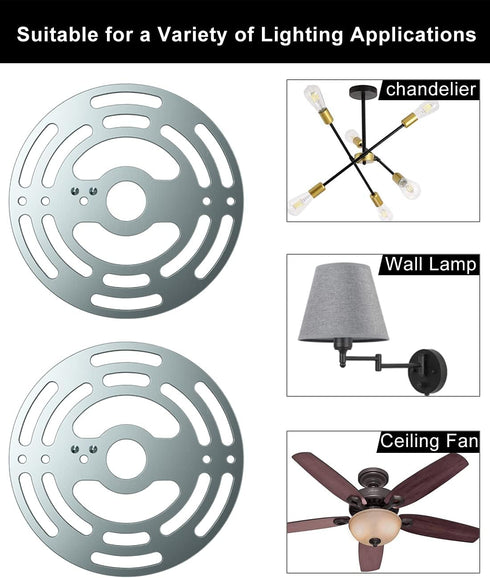 4 Inches (2 Pack) Qc Universal Light Crossbar - Light Fixture Mounting Bracket with Ground Screw and Acorn Cap Nuts
