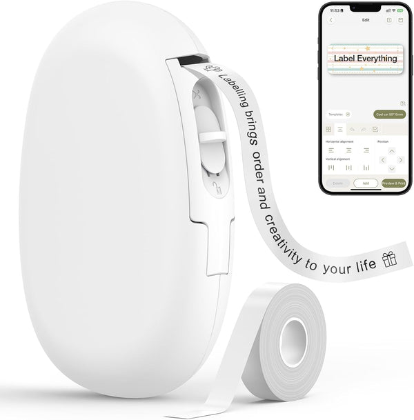SUPVAN Label Makers E10 Mini Bluetooth Label Printer, Wireless Label Maker Machine for Office Organization, Home