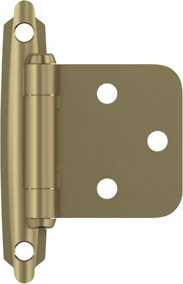 Amerock BPR3429BBZ Cabinet Hinge, Variable Overlay Self Closing Face Mount, Golden Champagne, 1 Pair/2 Pack