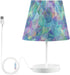 3 ALAZA Bedside Lamp Colorful Holograms Color Blocks Table Lamp for Bedroom Desk Lamp with USB Port LED Nightstand