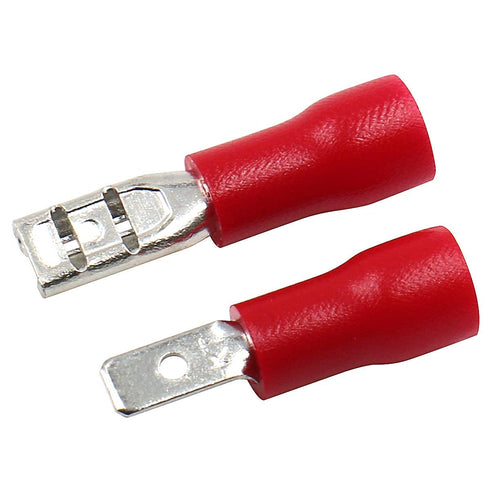 Baomain 0.11" Female & Male Spade Connectors - 22-16 AWG Insulated Crimp Terminals Quick Disconnect Electrical Wire