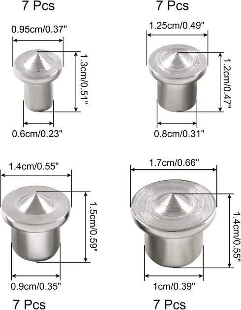 28 Pcs Dowel and Tenon Center Transfer Plugs, Solid Doweling Marker Tool for Woodworking