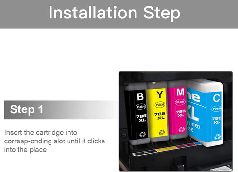 BeOne Remanufactured Ink Cartridges Replacement for Epson 786XL 786 XL T786 T786XL (4-Pack; 1BK, 1C, 1M, 1Y)
