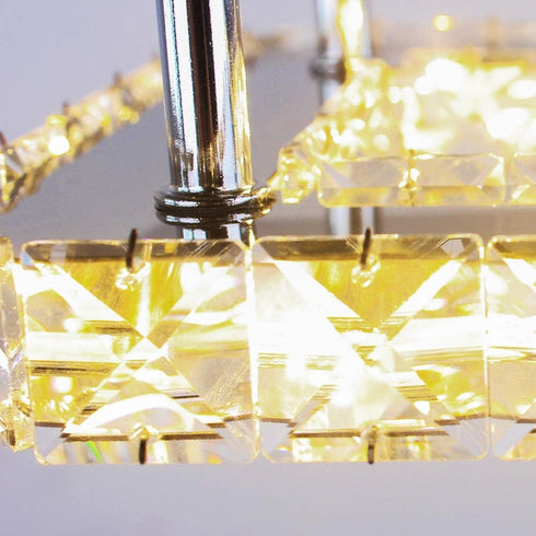Small Led Chandelier Semi Flush Mount Crystal Lighting Modern Ceiling Crystal Lamp for Bedrooms Dinning Rooms Hallway
