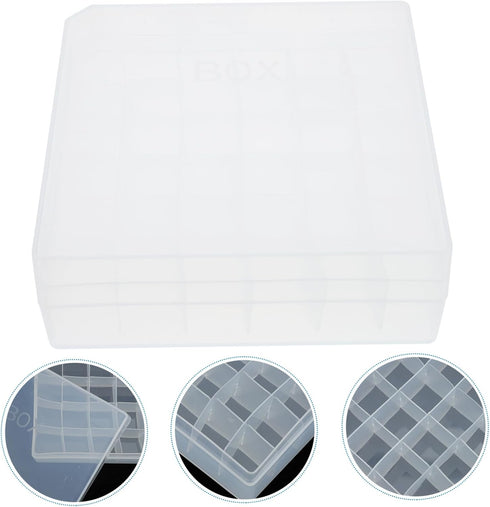 Mobestech Plastic Storage Box, 5.59X5.59X1.97 inches, Portable Sample Vial Case for Labs Storage