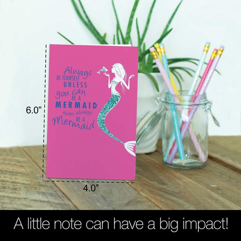 Tree-Free Greetings EcoNotes 12 Count Be A Mermaid All Occasion Notecard Set with Envelopes, 4 x 6 Inches