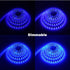 YUNBO 12V LED Strip Blue - 16.4ft Waterproof IP65 Outdoor Black PCB Flexible LED Tape Light for Home Decoration