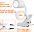 EAGLOD LED Clamp Light, Portable Clip Light with 3 Brightness, USB Plug, 360 Flexible Gooseneck for Night Reading