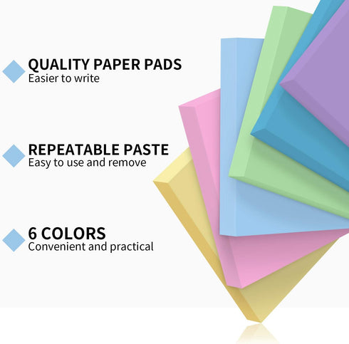 MyLifeUNIT Sticky Notes 3x3, Bulk Pack of 54 Note Pads, 5400 Sheets for Daily Reminders