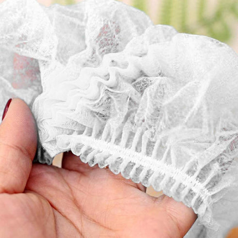 Srliya 100 (21in Pcs Disposable Cap High Elasticity Non Woven Fabric Disposable Hair Net Head Cover for Beauty Salon