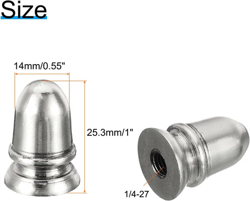 1" 4Pcs 1/4-27 PATIKIL Tall Iron Lamp Finials Cap Knob, Lamp Screw Round Head Holder Tapped for Table and Floor Lamp