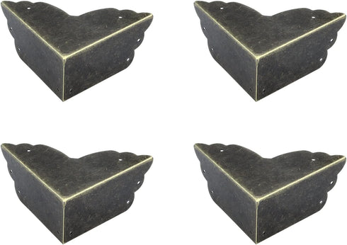 Antrader 4pcs Metal Box Corner Protector Edge Safety Bumpers Furniture Corner Guard