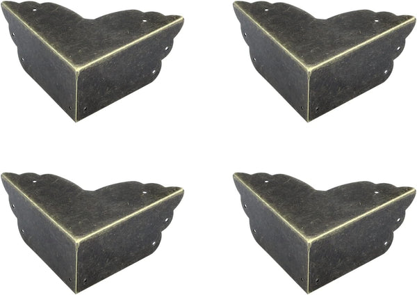 Antrader 4pcs Metal Box Corner Protector Edge Safety Bumpers Furniture Corner Guard