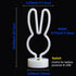 Easter Decorations Neon Signs, Creative Bunny Lights with Base - Battery/USB Operated Rabbit Stuff for Home, Nursery