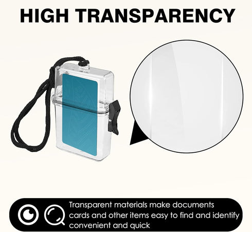 Waterproof ID Card Badge Holder Case - Floating Sports Case with Hanging Ring and Rope for Swimming and Boating