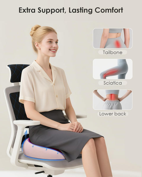 FLORICH Seat Cushion, Memory Foam Cushion for Office Chair, Ergonomic Office Seat Chair Cushion for Relieving Sciatica
