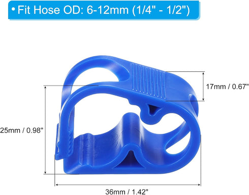 PATIKIL Plastic Tube Tubing Clamps, 5Pcs 1/4" - 1/2" Tube OD Adjustable Precise Flow Control Hose Clamp Clip for Laboratory Pinch Valve, Blue