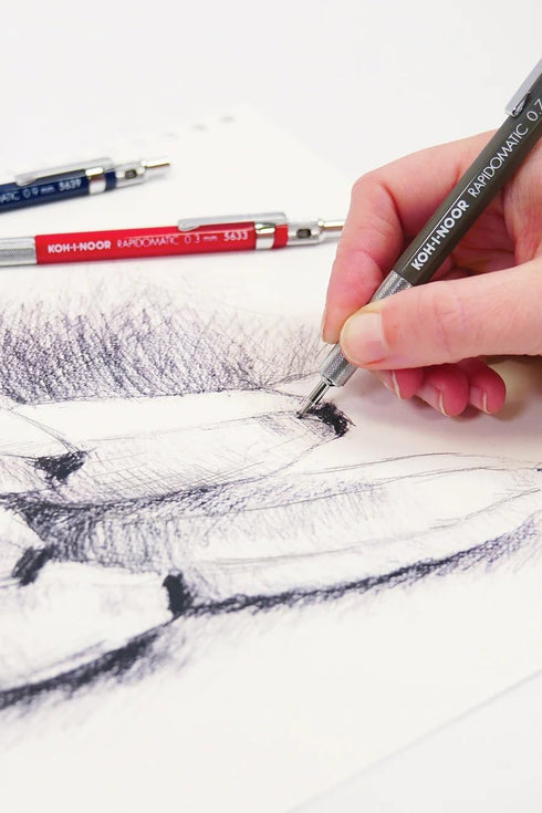Koh-I-Noor Rapidomatic Mechanical Pencil, 5mm Lead, White