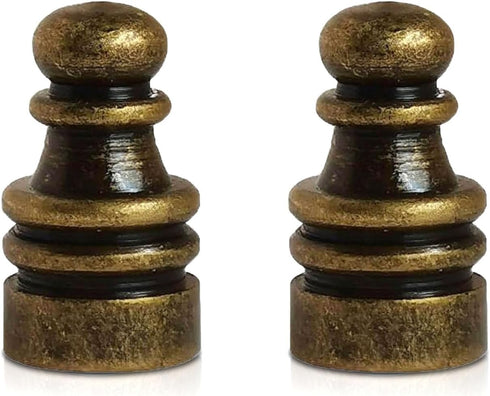 OMOBANU 2PCS Chess Finials for Lamps Antique Bronze Compatible with Thread 1/4-27 Lamp