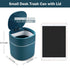 Mini Desk Trash Can with Lid, 0.5 Gallon Blue Plastic Covered Waste Basket with 180 Trash Bags