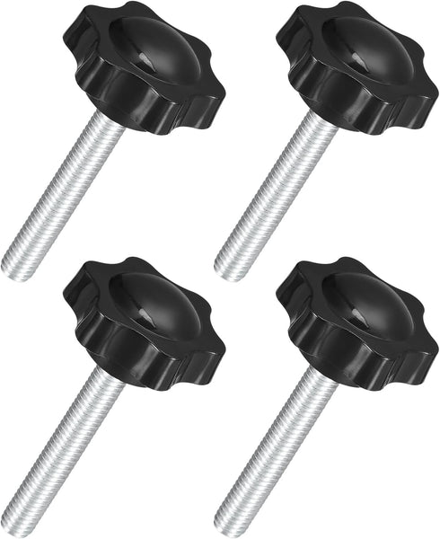 uxcell 4Pcs M8 x 50mm Star Knobs, Plastic Hex Shaped Clamping Knob Screw for Umbrella Base Replacement