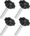 uxcell 4Pcs M8 x 50mm Star Knobs, Plastic Hex Shaped Clamping Knob Screw for Umbrella Base Replacement