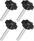 uxcell 4Pcs M8 x 50mm Star Knobs, Plastic Hex Shaped Clamping Knob Screw for Umbrella Base Replacement