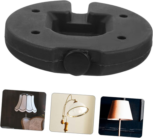 4.13In HEALLILY Weighted Desk Lamp Base Round Iron Floor Lamp Loader Stand Heavy Duty Stable Base Accessory for Home
