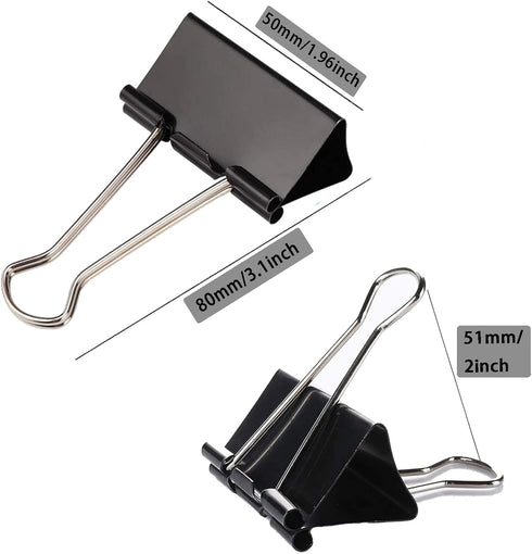 Large Binder Clips, 60 Pack, 2 Inch, Extra Large Paper Clamps for Office and Home Supplies, Black
