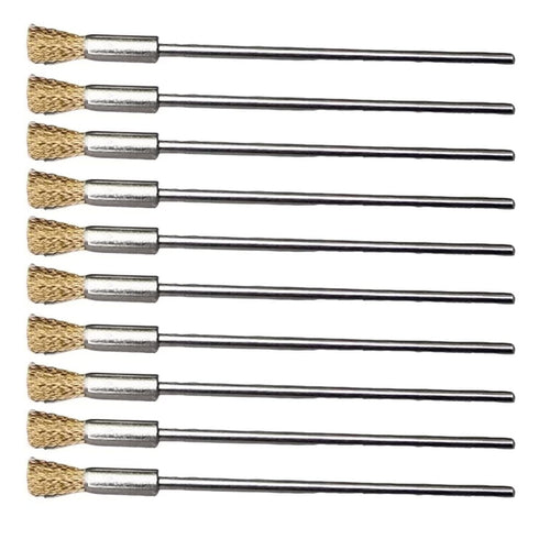 10 Pieces Extended Stainless Copper Wire Cleaning End Brushes for Rust Paint Removal, Polishing Rotary Tools (3 MM
