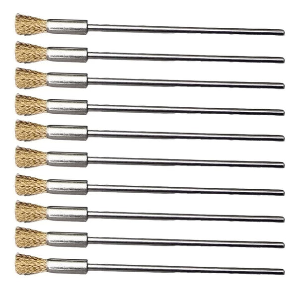 10 Pieces Extended Stainless Copper Wire Cleaning End Brushes for Rust Paint Removal, Polishing Rotary Tools (3 MM