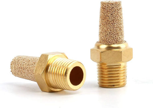 SNS PST-N01 Male Thread 1/8 NPT Brass Pneumatic Exhaust Muffler Silencer, 10 PCS Per Pack