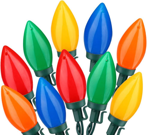 HAYATA Multi Color C9 Big Bulbs Classic Christmas Lights 50 LED 32ft