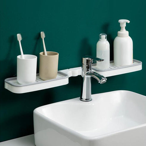 Bathroom Corner Shelf, Foldable Rotatable Wall Mounted Storage Rack Organizer with Drainage for Shower Kitchen Sink