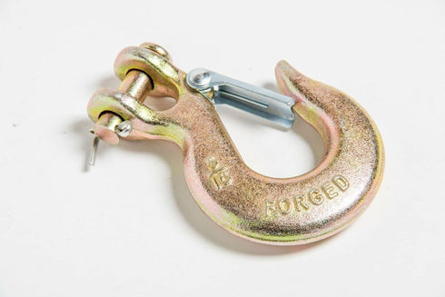 Clevis Slip Hooks with Latch, Safety Chain for 5/16'' Tow Chain, 4,300 LBS Capacity, Package of 2