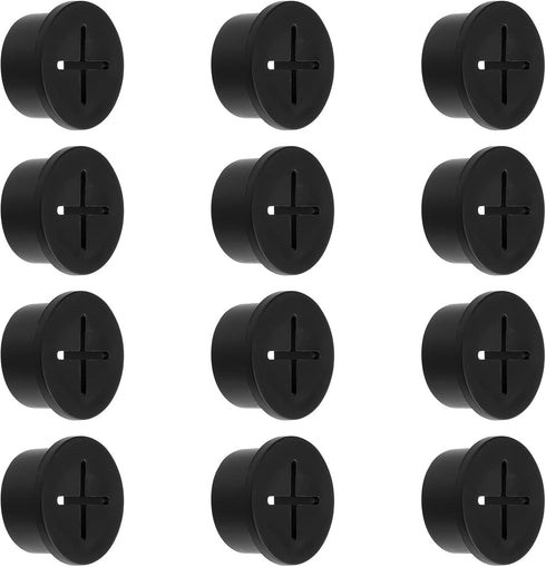 12pcs Cable Cord Grommet - 3/4 Inch Wire Hole Cover with Storage Case for Desk Wire Holders, Office Home School (Black)