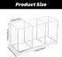 Clear Acrylic 3 Compartment Pencil Pen Holder, Cute Office School Pen Organizers, Makeup Storage Supplies, Pen Cup