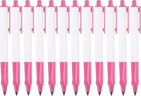PATIKIL Inkless Pencil, 12 Pack Eternal Pencils with Replaceable Nib for Writing and Drawing (Pink)