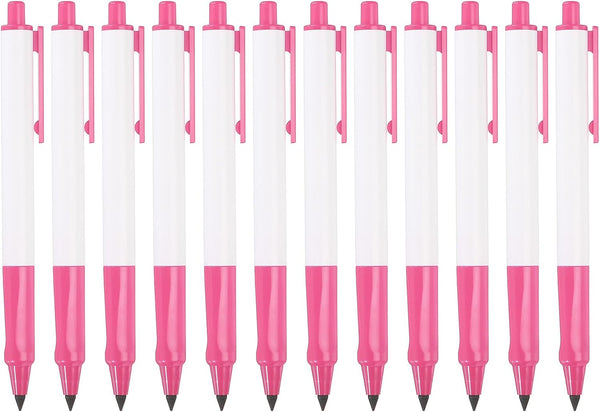 PATIKIL Inkless Pencil, 12 Pack Eternal Pencils with Replaceable Nib for Writing and Drawing (Pink)