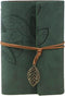 Leather Writing Journal Refillable Travelers Notebook for Women, Art Sketchbook, Travel Diary, Dark Green