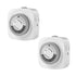 24 Hour Indoor Mechanical Timer - 2 Ground 3 Plug Socket Timer, 30 min Daily on/Off Cycle for Lamps, 2 Pack