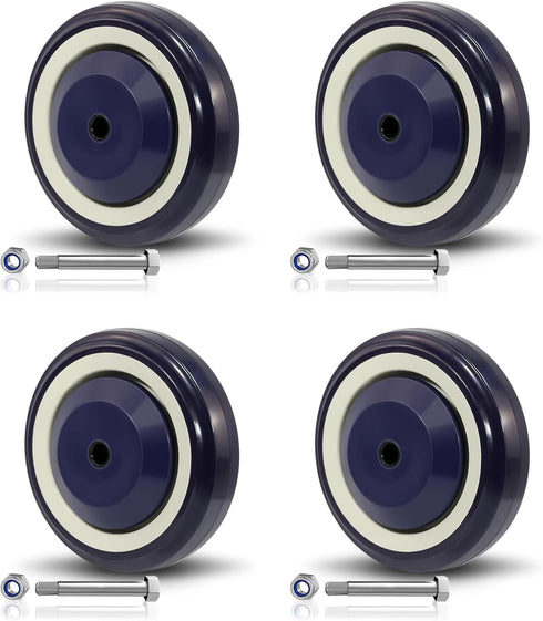 SY America 4" Shopping Cart Replacement Wheels Kit, Dual Precision BearingsPolyurethane Shopping
