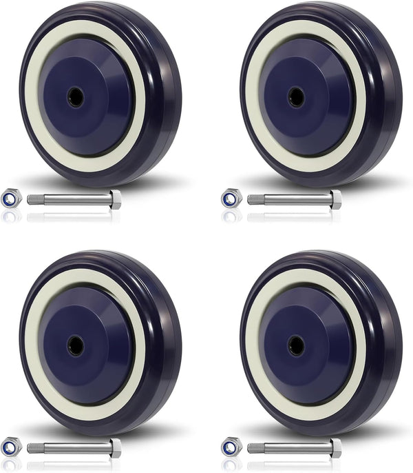 SY America 4" Shopping Cart Replacement Wheels Kit, Dual Precision BearingsPolyurethane Shopping