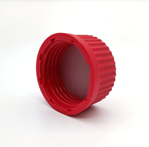 GL45 PBT Screw Caps for Lab Media Bottles, Pack of 4 with Internal Molded Seal Ring, 180?, Red