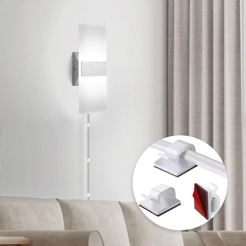 GOODATE 3000K-6500K 10%-100% 12W 6FT 1 Pack Plug in Wall Sconces with Stepless Adjustable Colors and Brightness