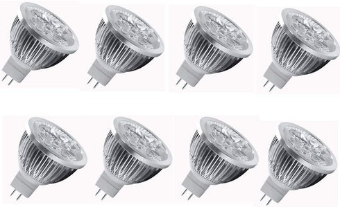 JKLcom 4W LED MR16 Bulbs, 12V, 4W LED Spotlight Bulb, GU5.3 Base, Warm White 3000K, 8 Pack for Landscape Track Light